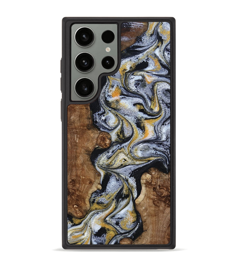 Galaxy S23 Ultra Wood Phone Case - Alecia (Black & White, 801407)