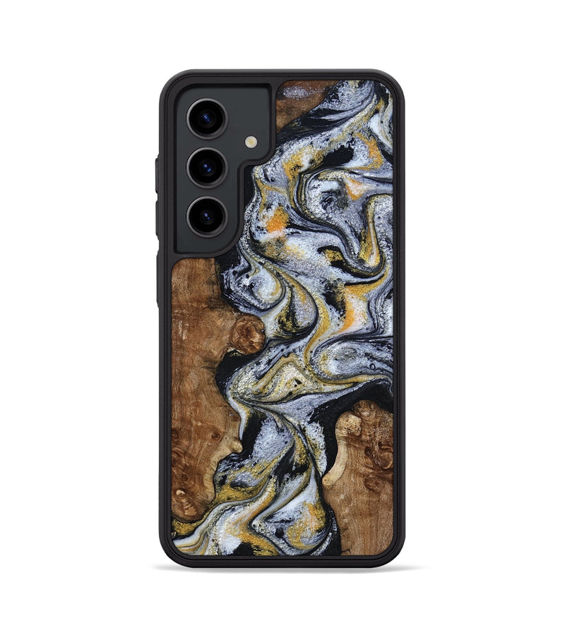 Galaxy S24 Wood Phone Case - Alecia (Black & White, 801407)