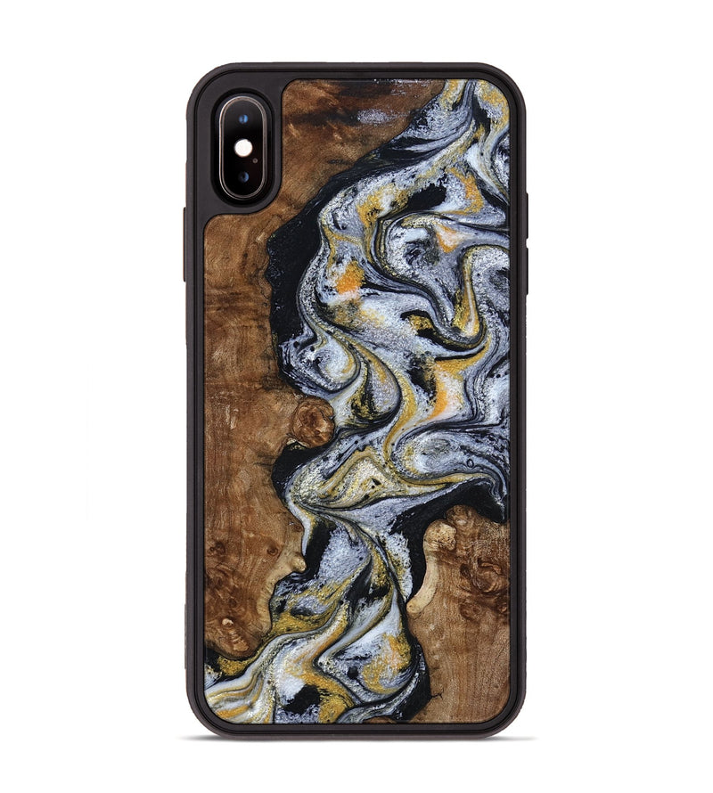 iPhone Xs Max Wood Phone Case - Alecia (Black & White, 801407)