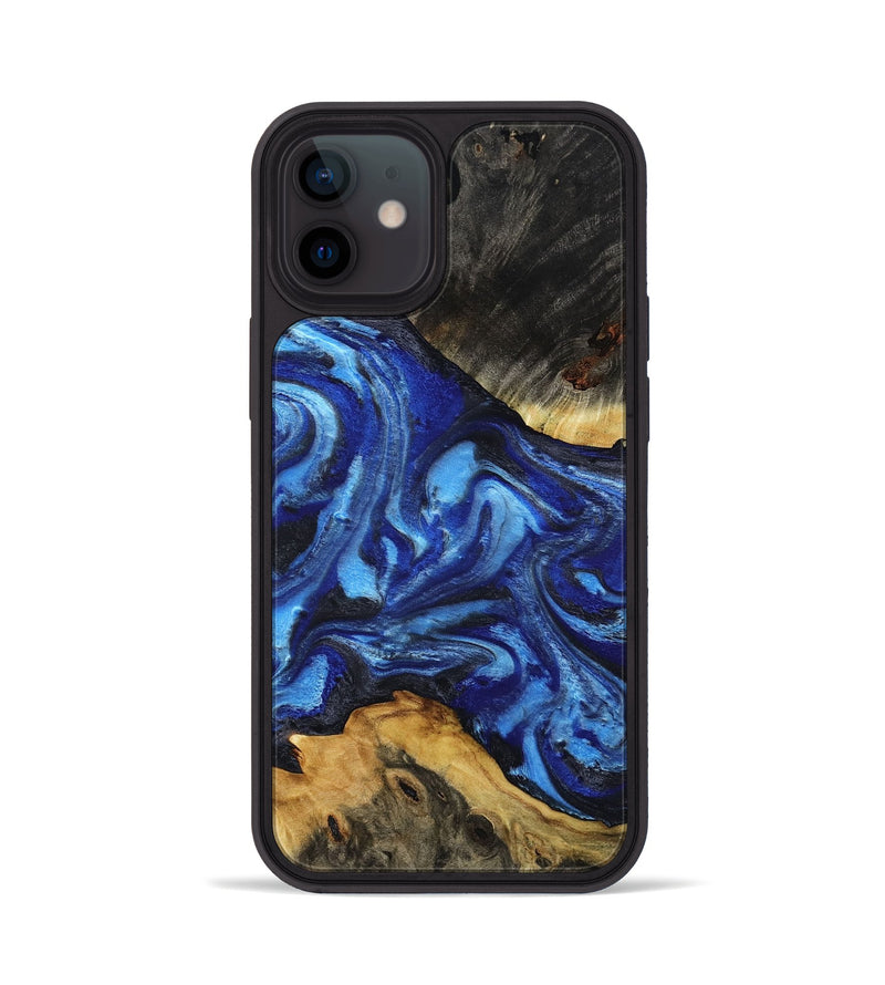 iPhone 12 Wood Phone Case - Domenic (Blue, 801408)