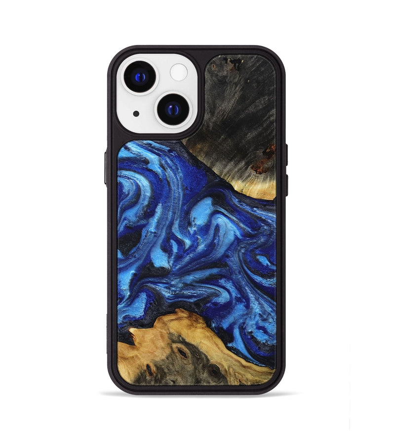 iPhone 13 Wood Phone Case - Domenic (Blue, 801408)