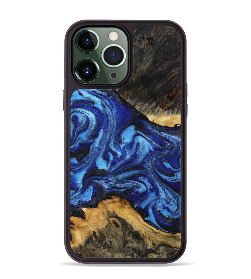 iPhone 13 Pro Max Wood Phone Case - Domenic (Blue, 801408)
