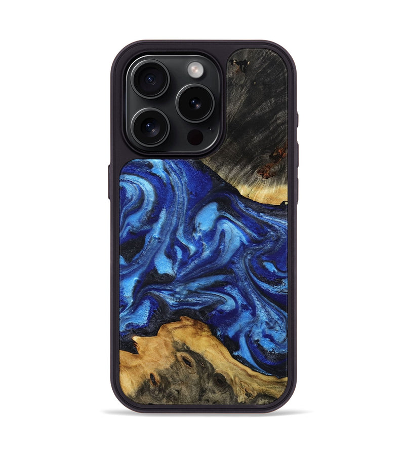 iPhone 15 Pro Wood Phone Case - Domenic (Blue, 801408)