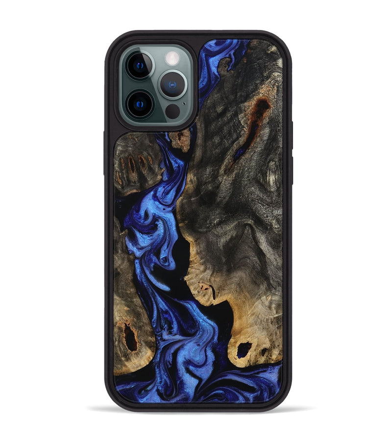 iPhone 12 Pro Max Wood Phone Case - Margie (Blue, 801409)