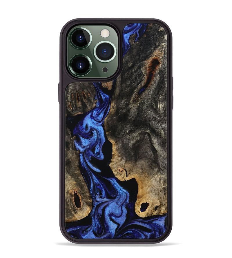 iPhone 13 Pro Max Wood Phone Case - Margie (Blue, 801409)
