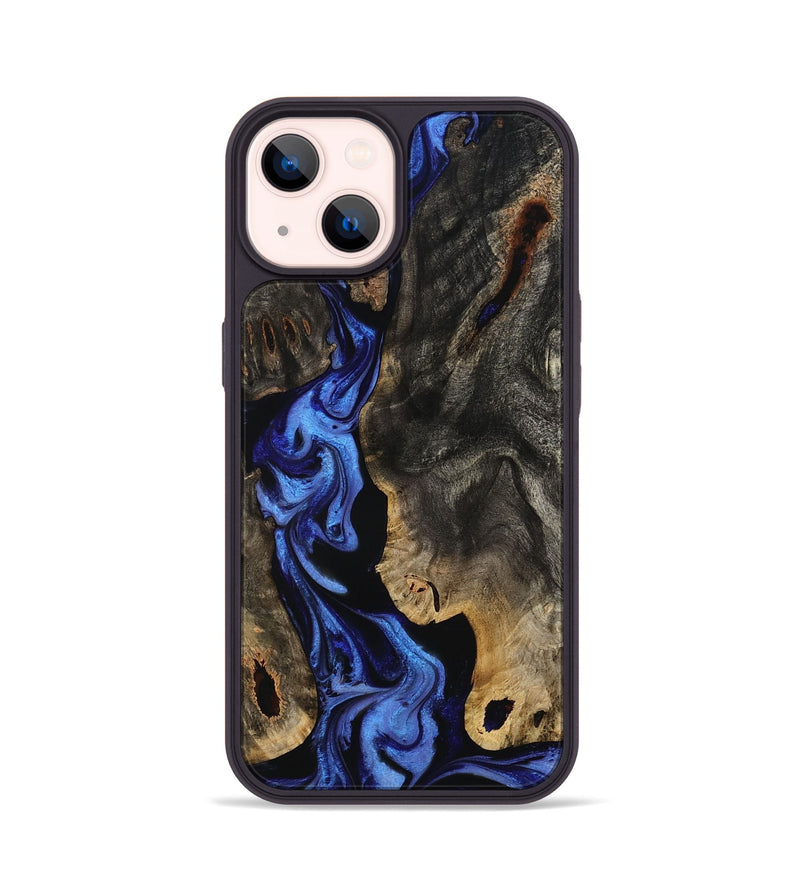iPhone 14 Wood Phone Case - Margie (Blue, 801409)