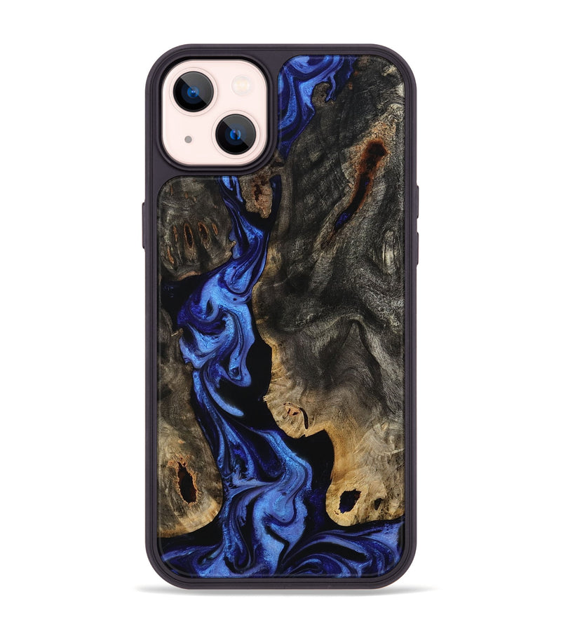iPhone 14 Plus Wood Phone Case - Margie (Blue, 801409)