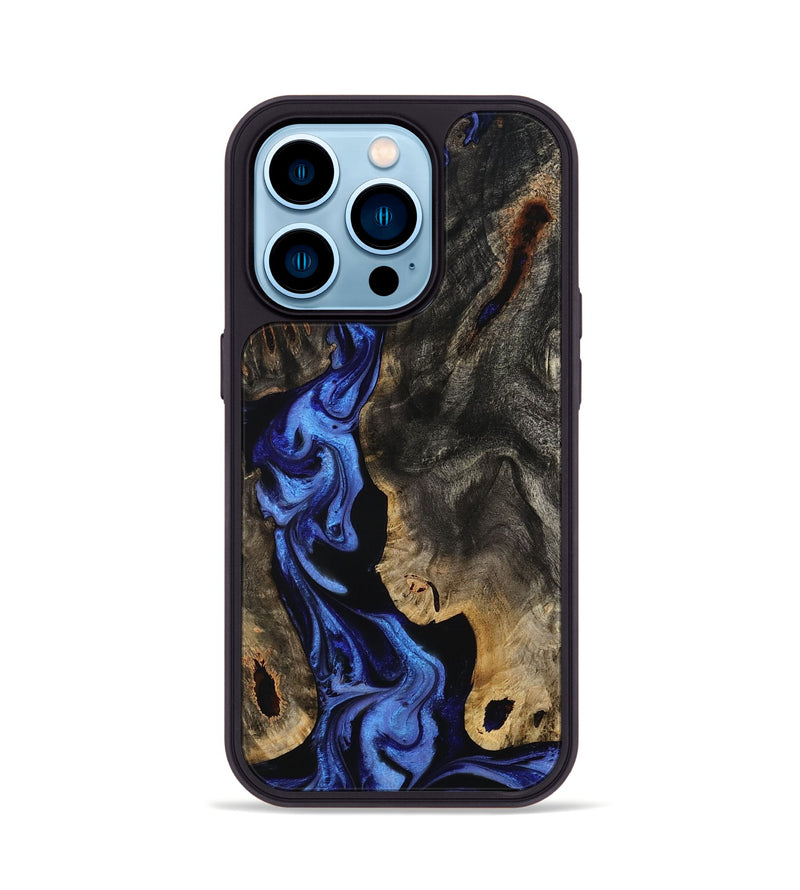 iPhone 14 Pro Wood Phone Case - Margie (Blue, 801409)