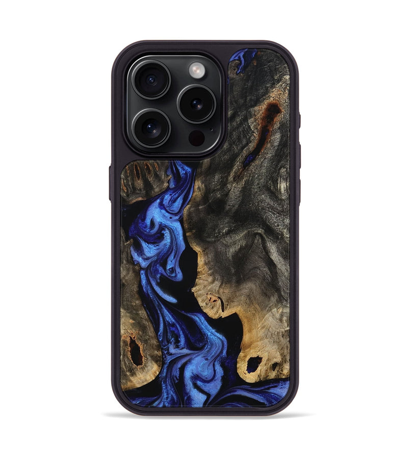 iPhone 15 Pro Wood Phone Case - Margie (Blue, 801409)