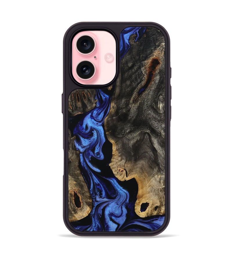 iPhone 16 Wood Phone Case - Margie (Blue, 801409)