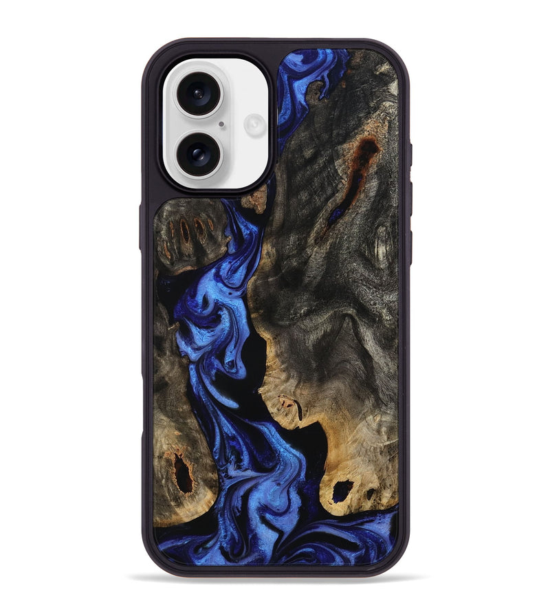iPhone 16 Plus Wood Phone Case - Margie (Blue, 801409)