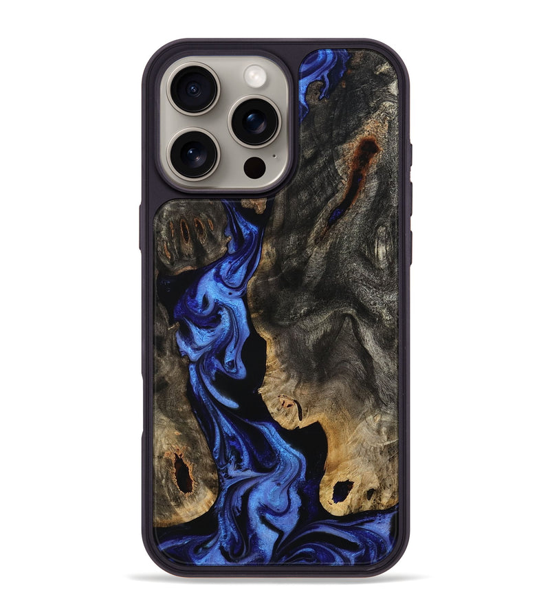 iPhone 16 Pro Max Wood Phone Case - Margie (Blue, 801409)