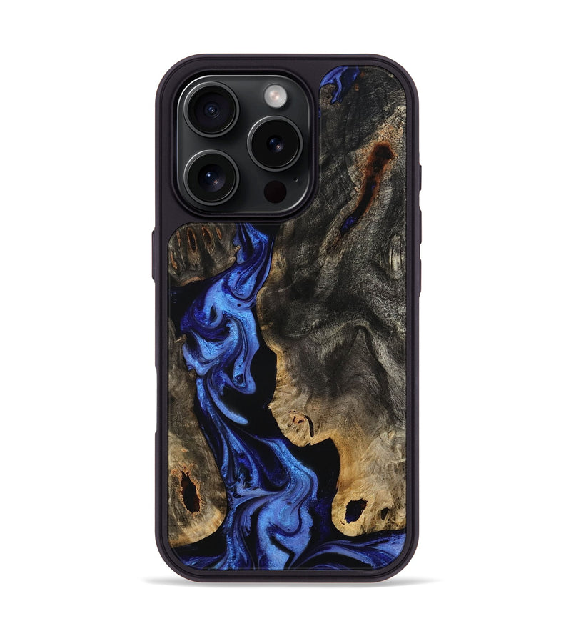 iPhone 16 Pro Wood Phone Case - Margie (Blue, 801409)
