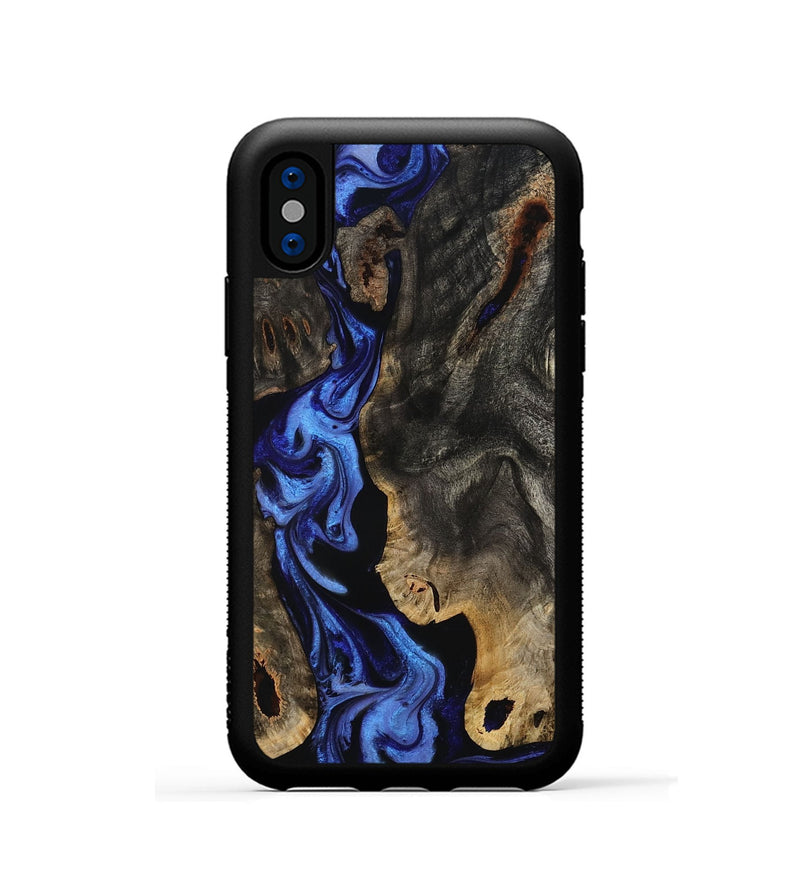 iPhone Xs Wood Phone Case - Margie (Blue, 801409)