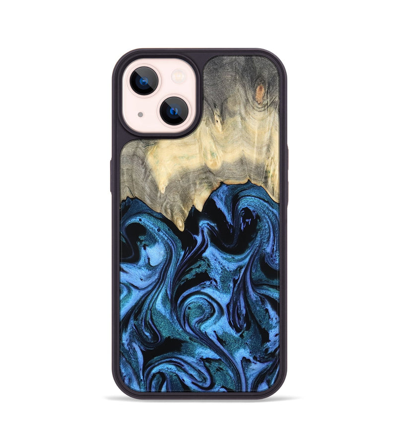 iPhone 14 Wood Phone Case - Glenda (Blue, 801410)