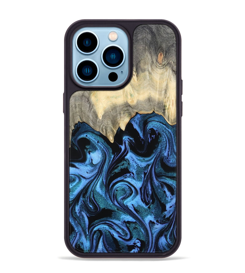 iPhone 14 Pro Max Wood Phone Case - Glenda (Blue, 801410)