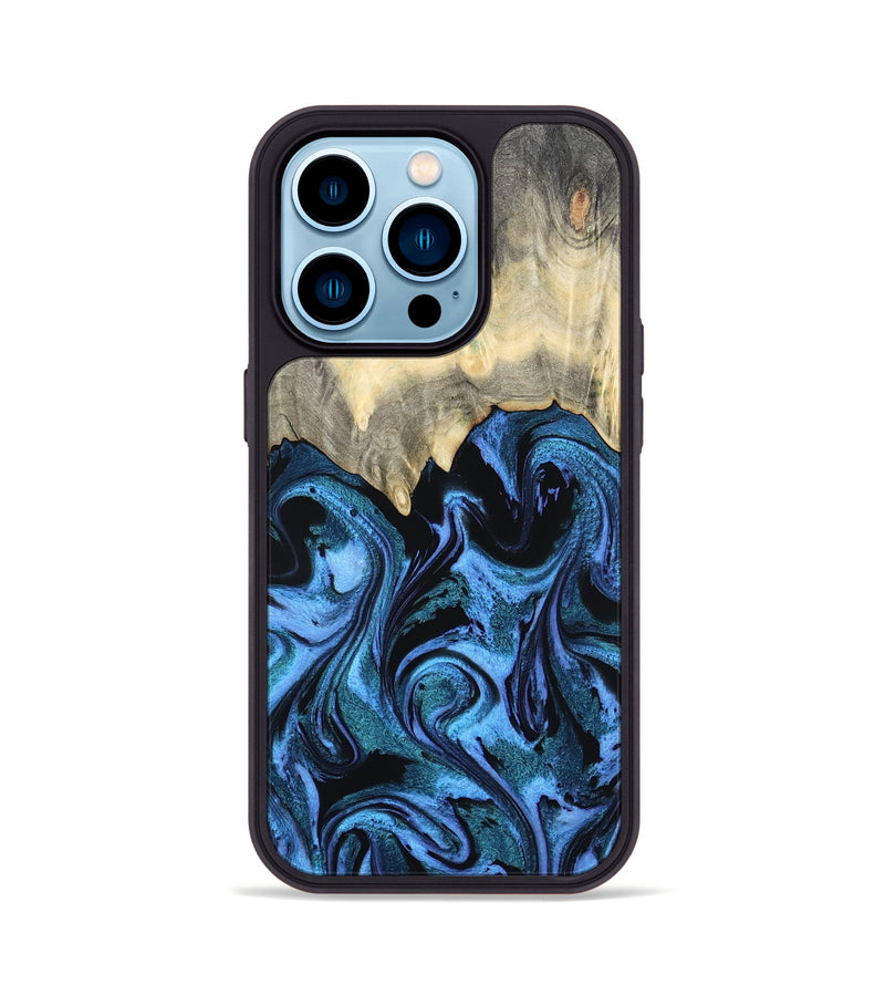 iPhone 14 Pro Wood Phone Case - Glenda (Blue, 801410)