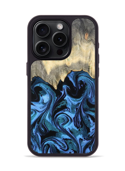 iPhone 15 Pro Wood Phone Case - Glenda (Blue, 801410)