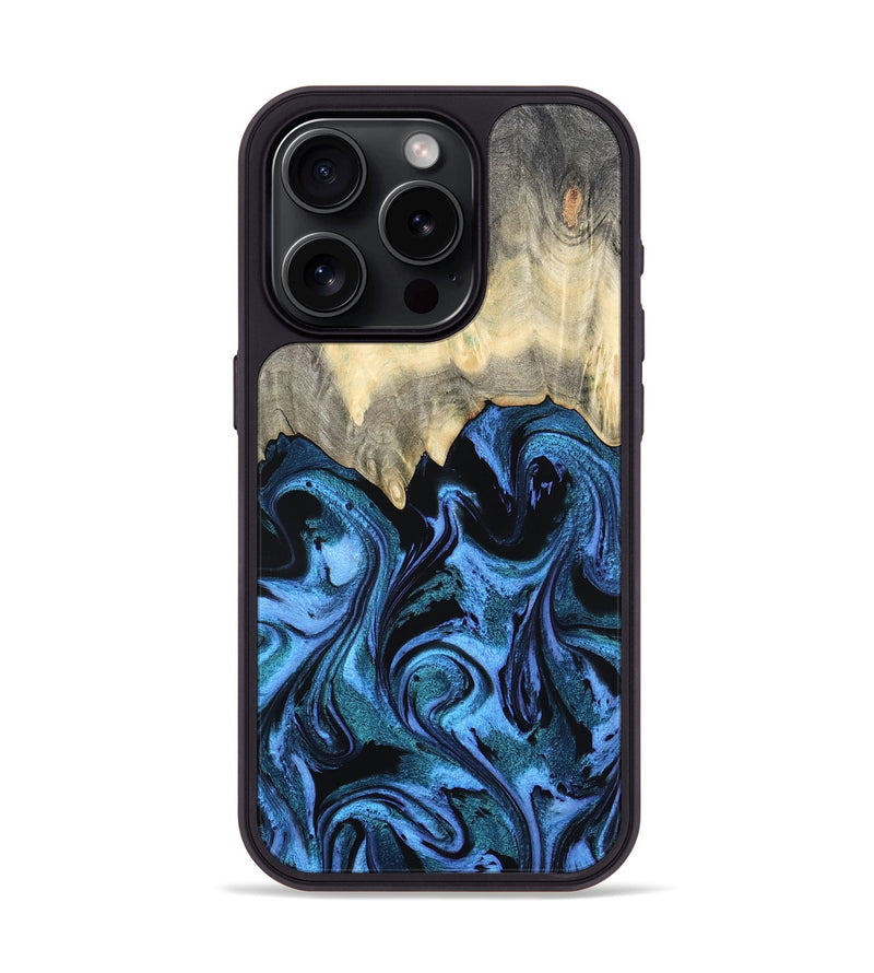 iPhone 15 Pro Wood Phone Case - Glenda (Blue, 801410)