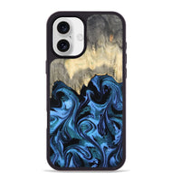 iPhone 16 Plus Wood Phone Case - Glenda (Blue, 801410)