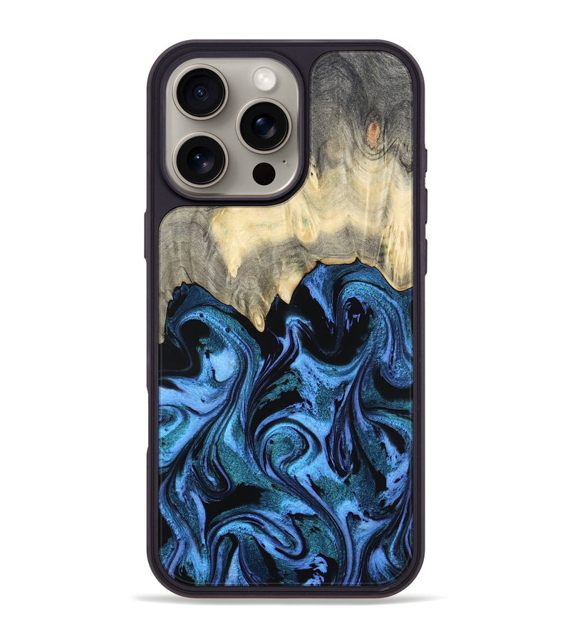 iPhone 16 Pro Max Wood Phone Case - Glenda (Blue, 801410)