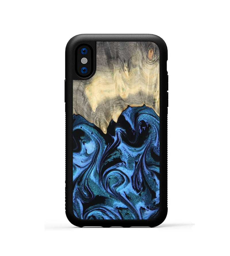 iPhone Xs Wood Phone Case - Glenda (Blue, 801410)