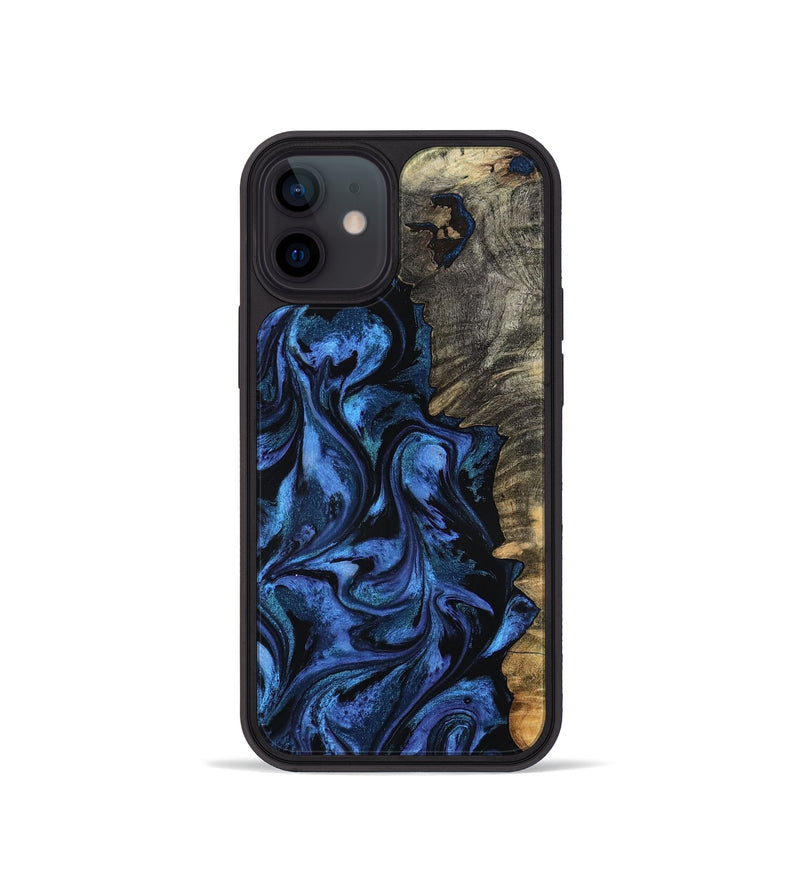 iPhone 12 mini Wood Phone Case - Oliver (Blue, 801412)