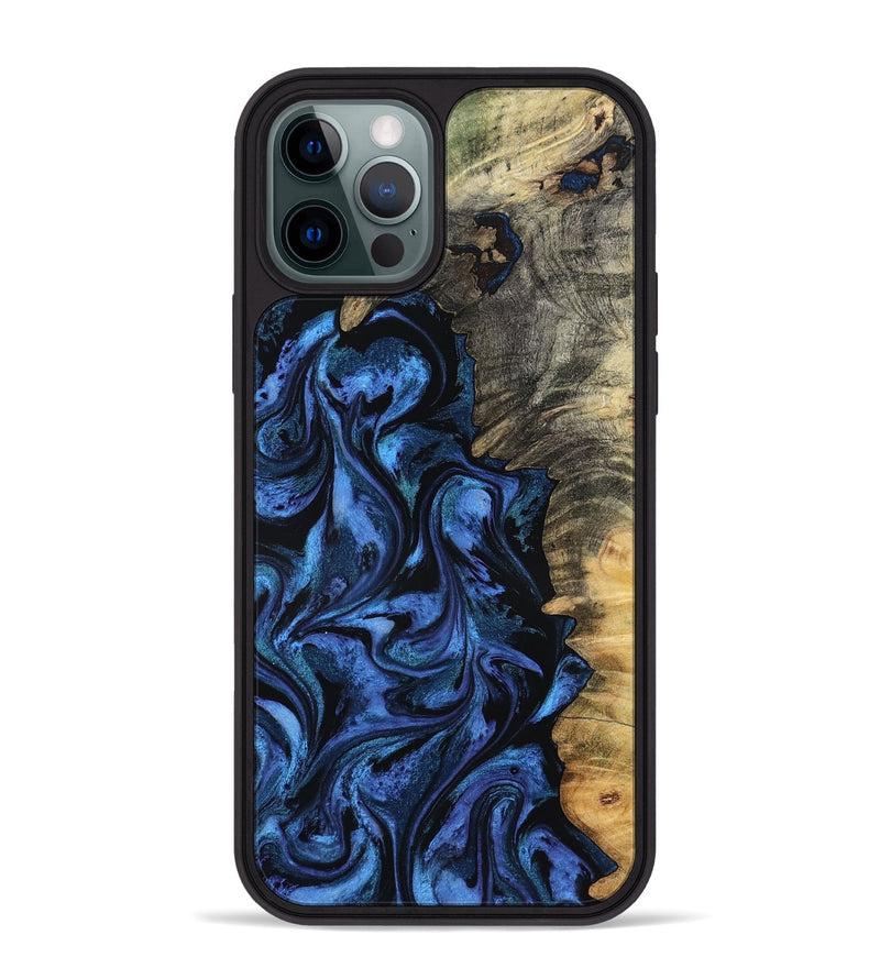 iPhone 12 Pro Max Wood Phone Case - Oliver (Blue, 801412)