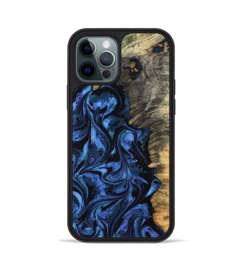 iPhone 12 Pro Wood Phone Case - Oliver (Blue, 801412)