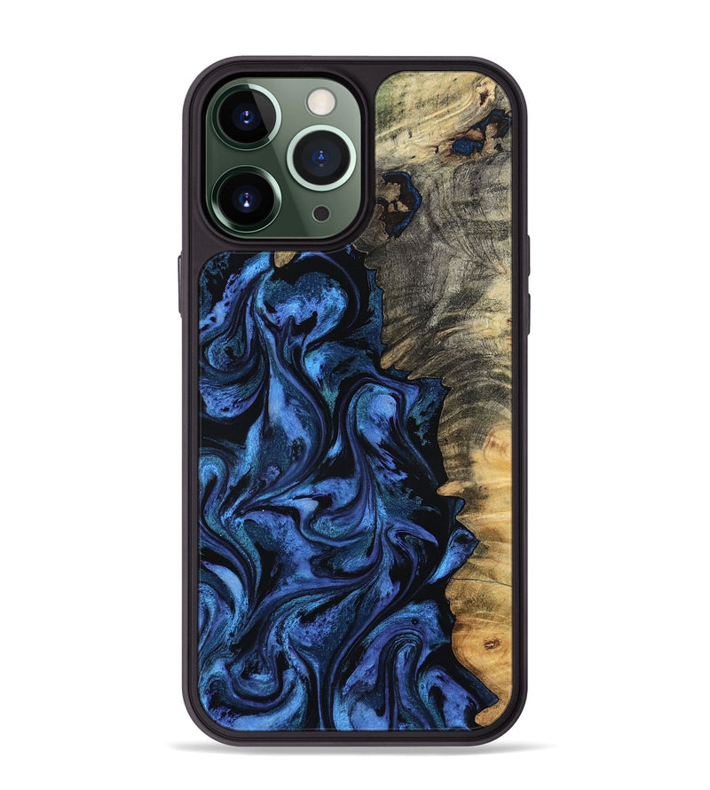 iPhone 13 Pro Max Wood Phone Case - Oliver (Blue, 801412)