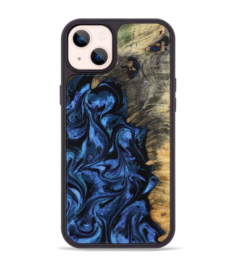 iPhone 14 Plus Wood Phone Case - Oliver (Blue, 801412)