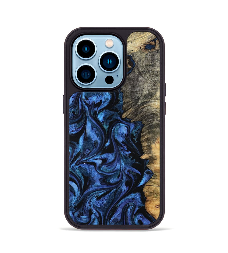 iPhone 14 Pro Wood Phone Case - Oliver (Blue, 801412)