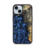 iPhone 15 Wood Phone Case - Oliver (Blue, 801412)