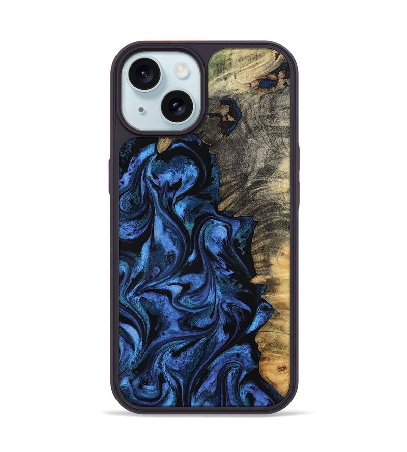 iPhone 15 Wood Phone Case - Oliver (Blue, 801412)