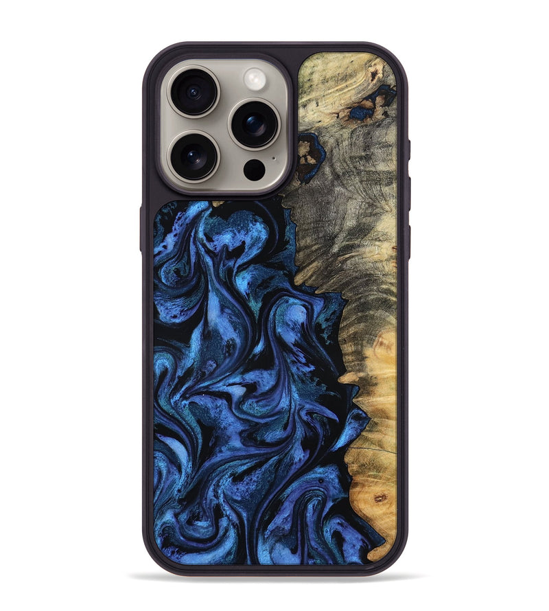 iPhone 15 Pro Max Wood Phone Case - Oliver (Blue, 801412)