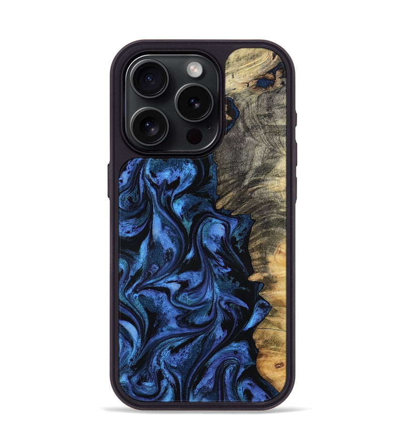 iPhone 15 Pro Wood Phone Case - Oliver (Blue, 801412)