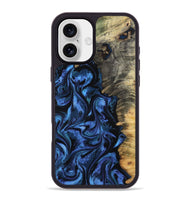 iPhone 16 Plus Wood Phone Case - Oliver (Blue, 801412)
