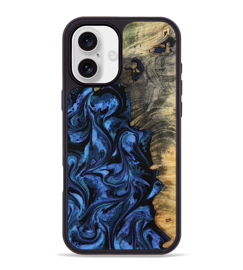 iPhone 16 Plus Wood Phone Case - Oliver (Blue, 801412)