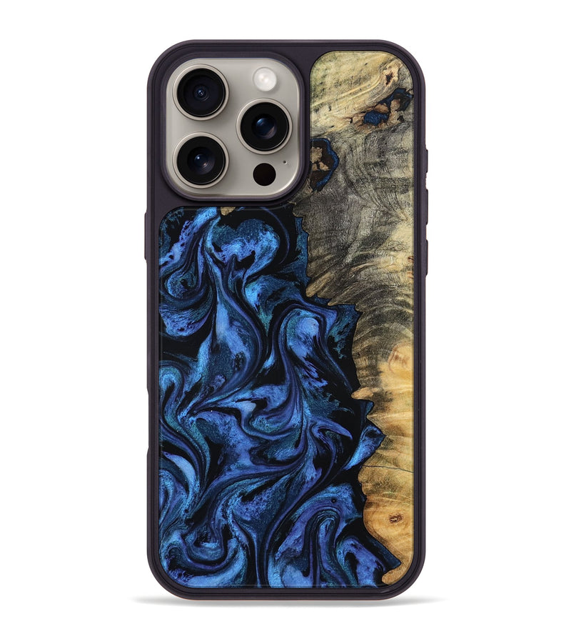 iPhone 16 Pro Max Wood Phone Case - Oliver (Blue, 801412)