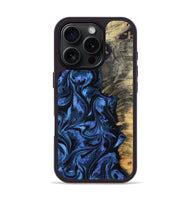 iPhone 16 Pro Wood Phone Case - Oliver (Blue, 801412)