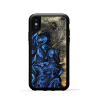 iPhone Xs Wood Phone Case - Oliver (Blue, 801412)