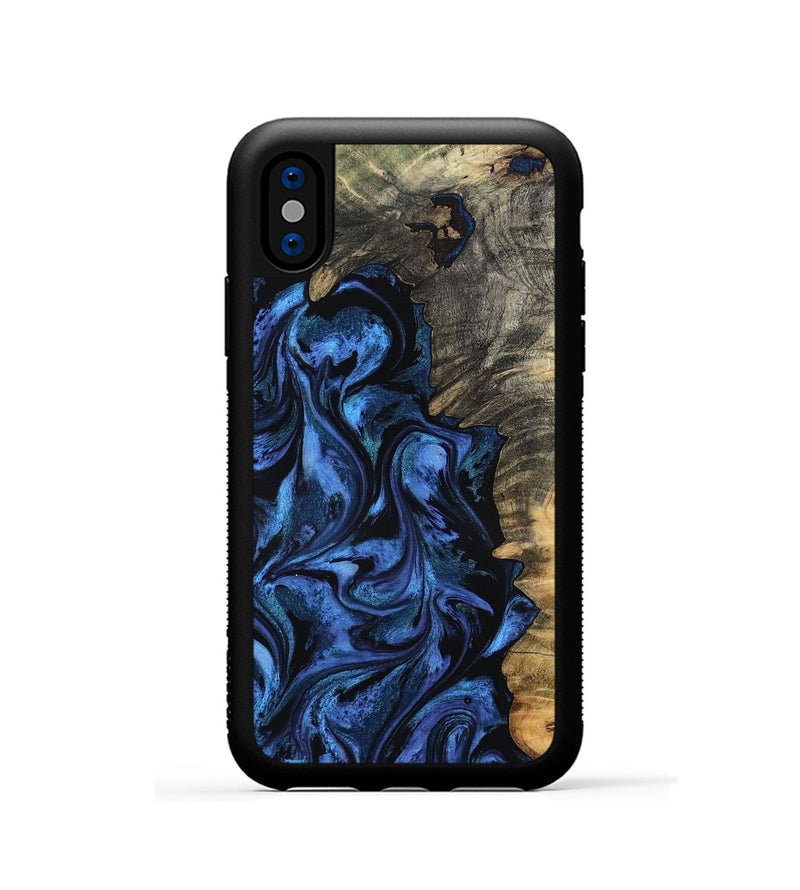 iPhone Xs Wood Phone Case - Oliver (Blue, 801412)