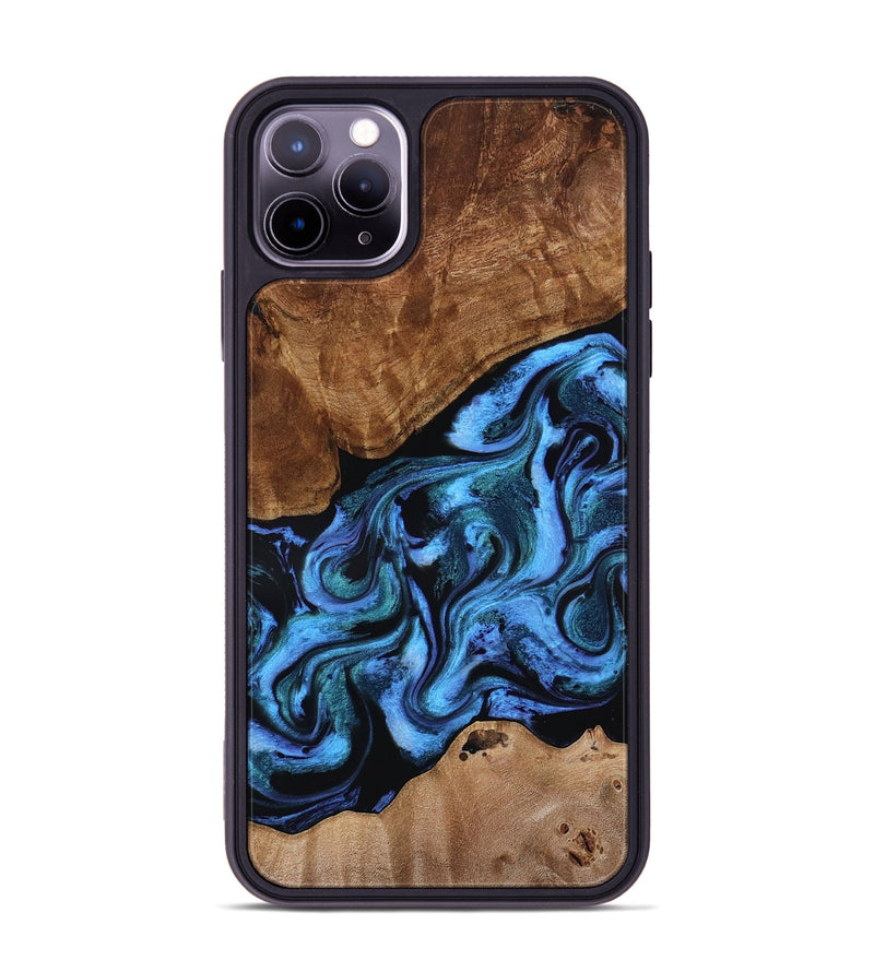 iPhone 11 Pro Max Wood Phone Case - Maximus (Blue, 801413)