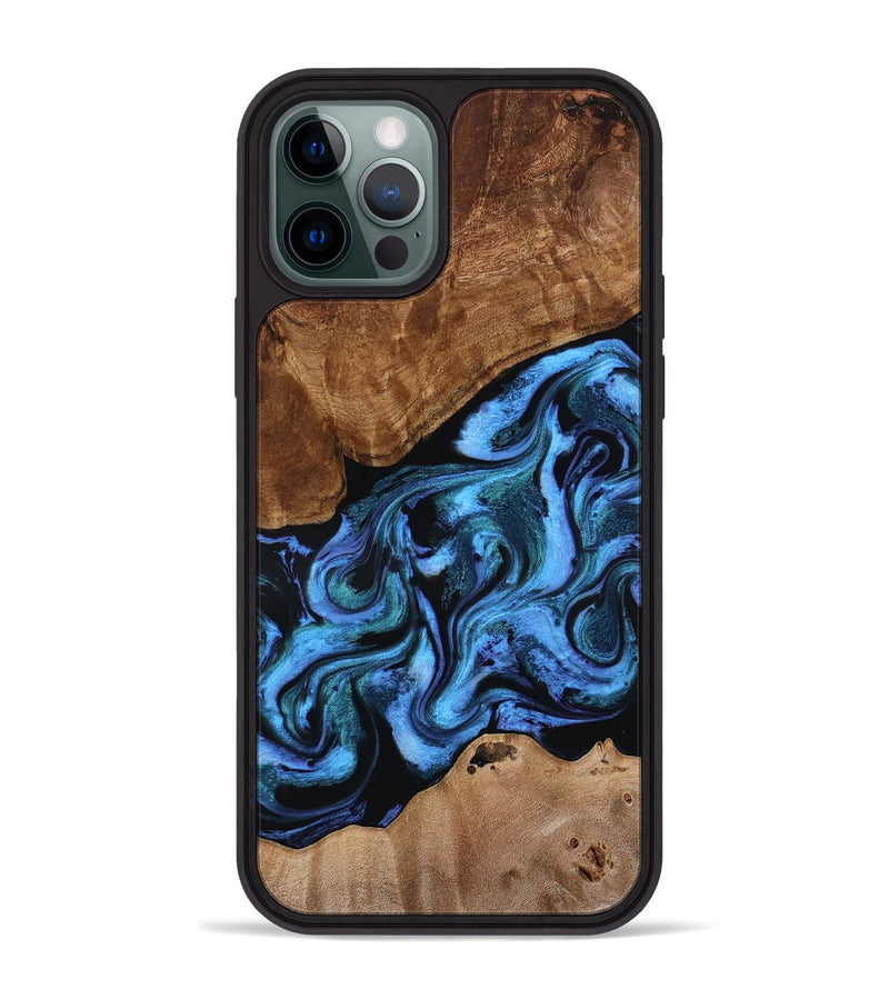 iPhone 12 Pro Max Wood Phone Case - Maximus (Blue, 801413)