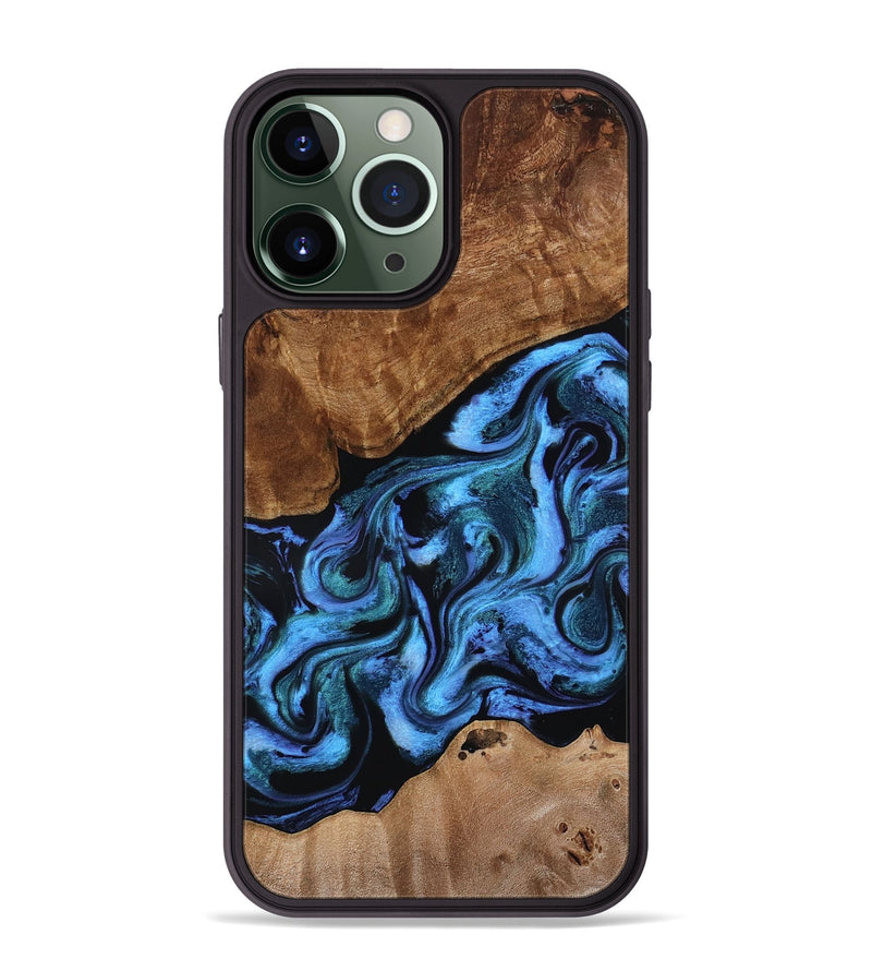 iPhone 13 Pro Max Wood Phone Case - Maximus (Blue, 801413)