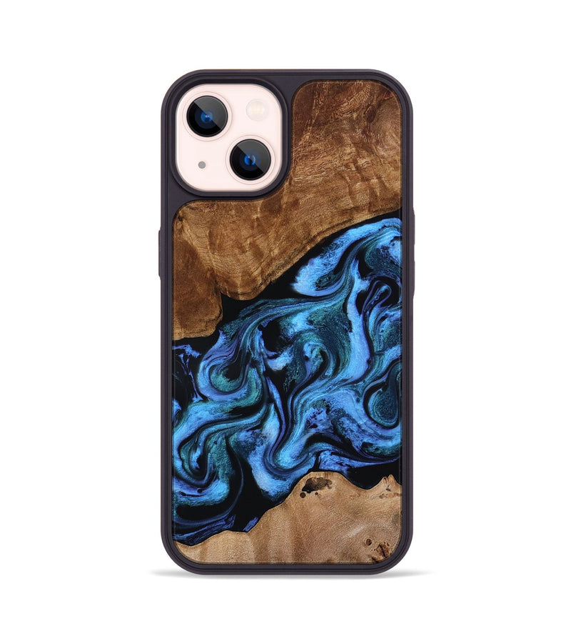 iPhone 14 Wood Phone Case - Maximus (Blue, 801413)