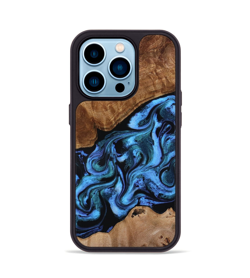 iPhone 14 Pro Wood Phone Case - Maximus (Blue, 801413)