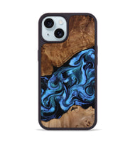 iPhone 15 Wood Phone Case - Maximus (Blue, 801413)
