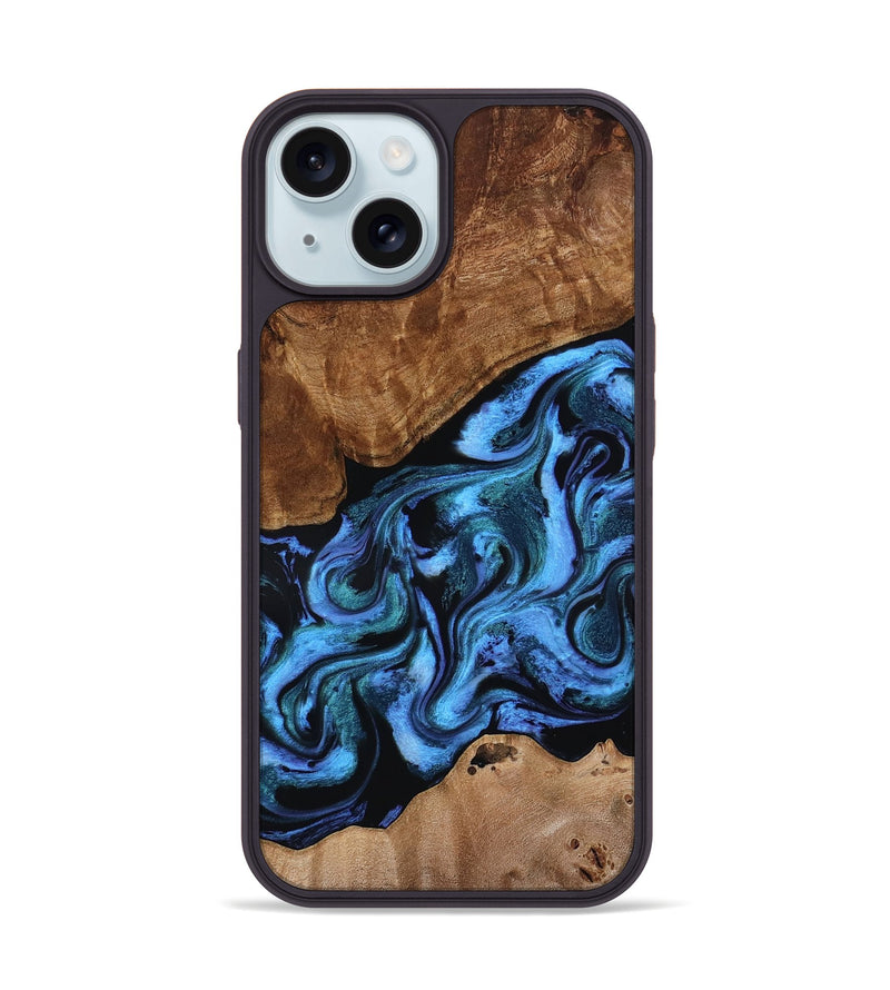 iPhone 15 Wood Phone Case - Maximus (Blue, 801413)
