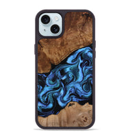 iPhone 15 Plus Wood Phone Case - Maximus (Blue, 801413)
